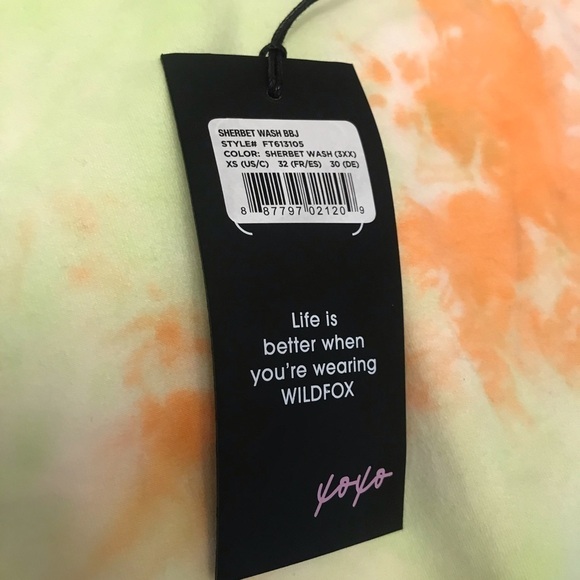 NWT Wildfox Sherbet Tie Dye Woman’s crewneck Sweatshirt size XS - Picture 5 of 12